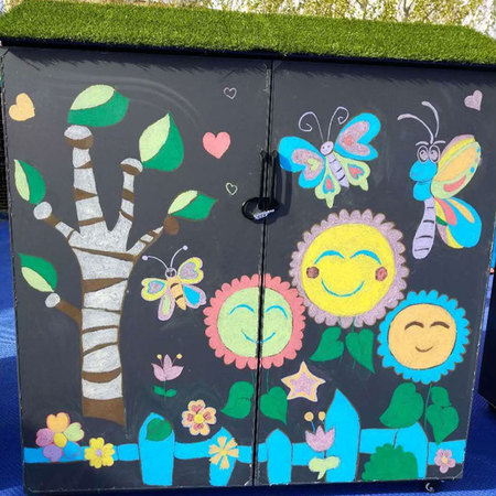 幼儿园户外涂鸦柜幼儿玩具柜室外可涂鸦储物柜防雨